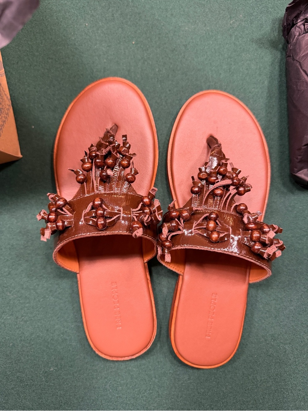 Free People Embellished Brown Women's Slide Sandals
